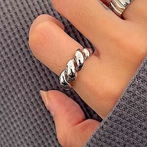 STERLING SILVER TWISTED IRREGULAR RESIZABLE RING
